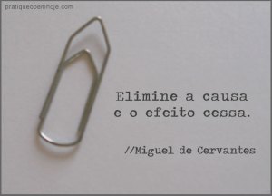 Elimine a causa e o efeito cessa