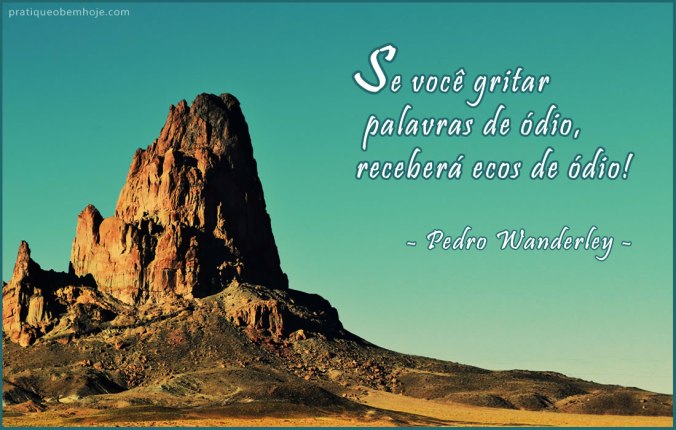 Se você gritar palavras de ódio, receberá ecos de ódio