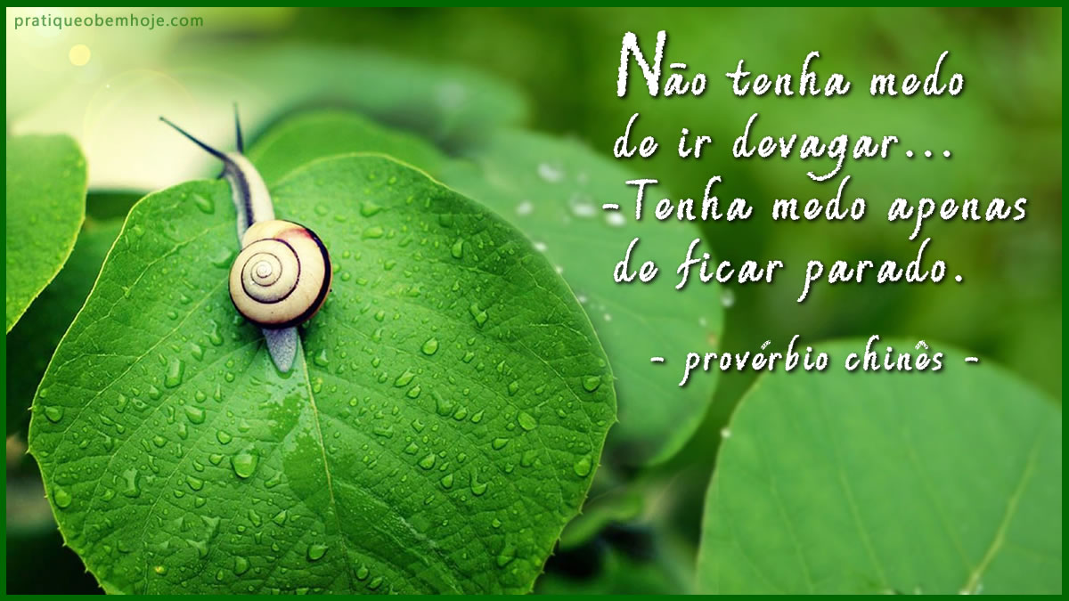 Não tenha medo de ir devagar