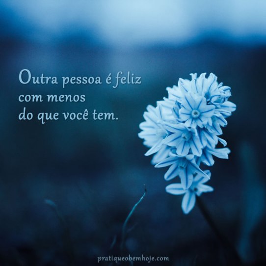 Outra pessoa é feliz com menos do que você tem