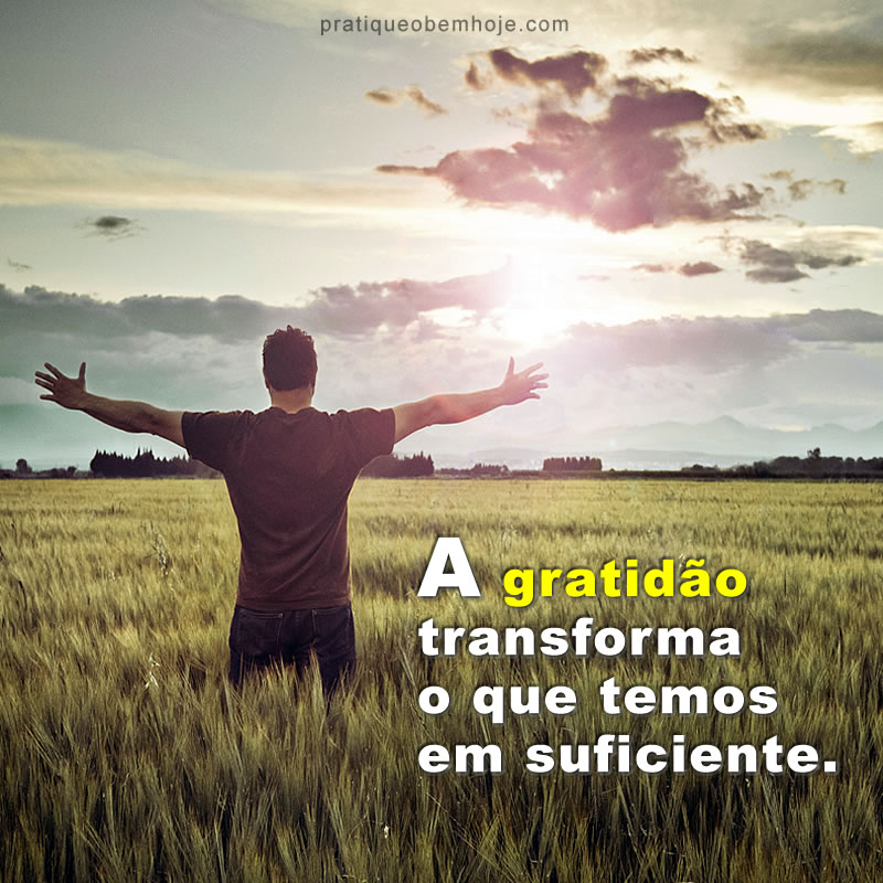 A gratidão transforma o que temos em suficiente