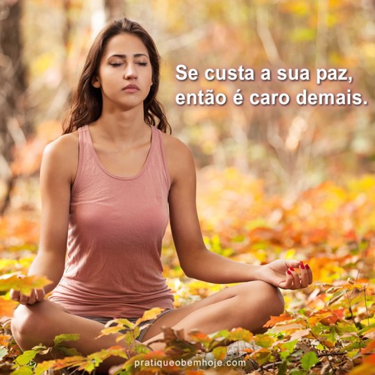 Se custa a sua paz, então é caro demais