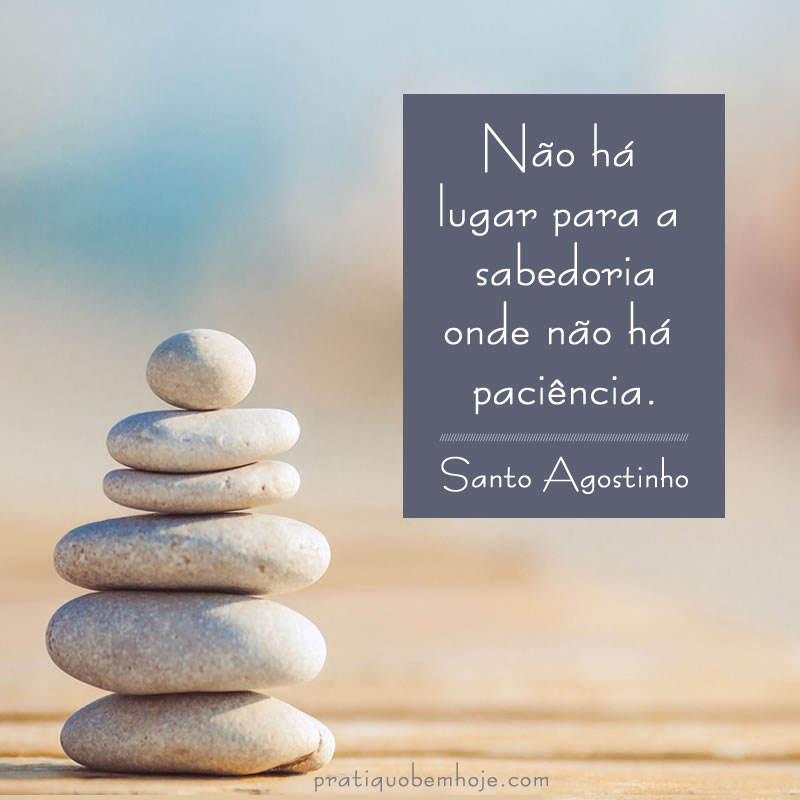 Não há lugar para a sabedoria onde não há paciência