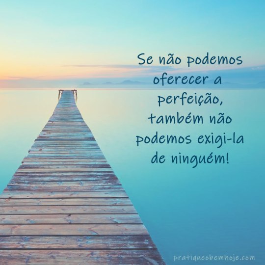 se não podemos oferecer a perfeição