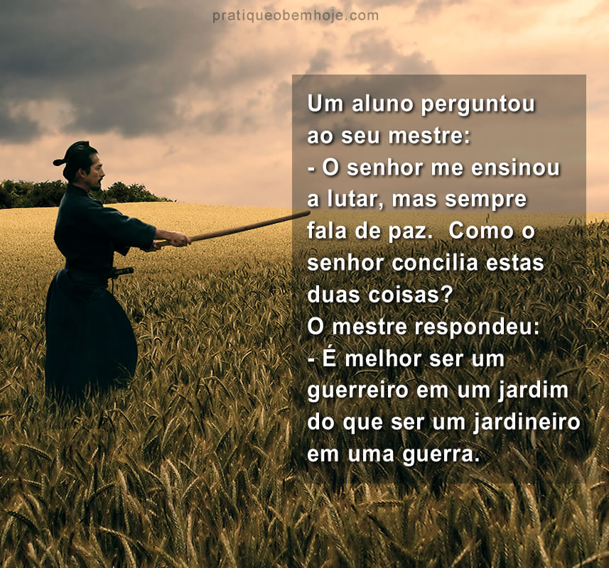É melhor ser um guerreiro em um jardim