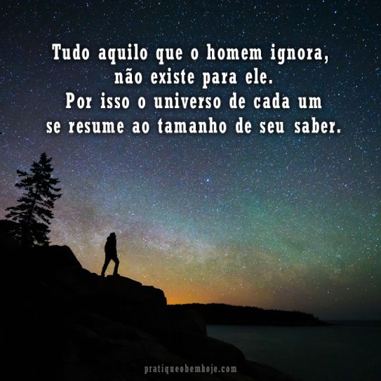 Tudo aquilo que o homem ignora não existe para ele