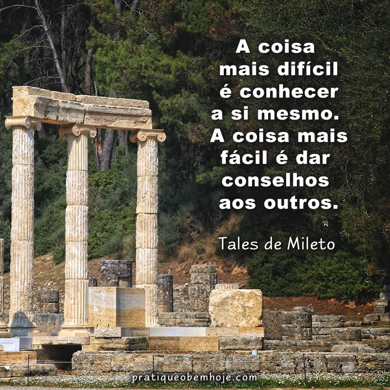 A coisa mais difícil é conhecer a si mesmo