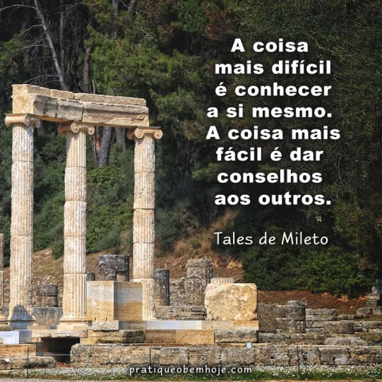 A coisa mais difícil é conhecer a si mesmo