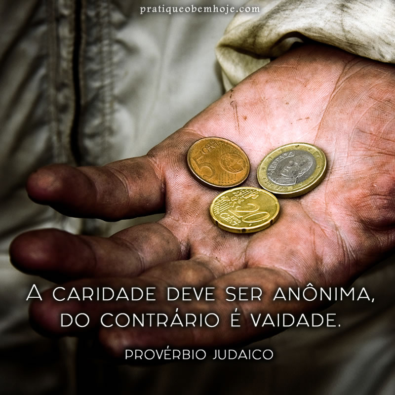 A caridade deve ser anônima