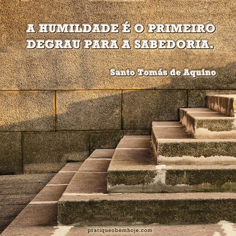 A humildade é o primeiro degrau para a sabedoria